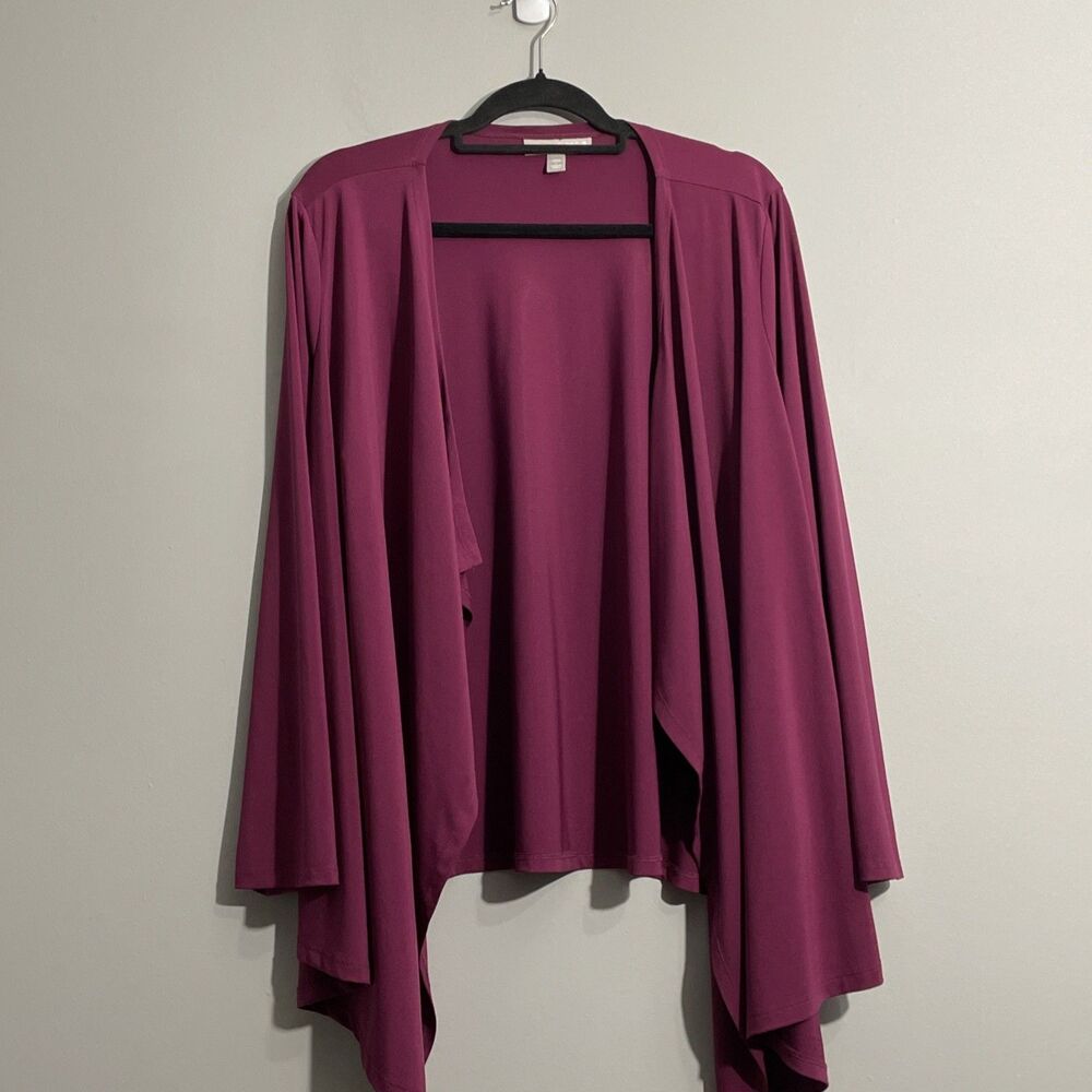 Woman Within Women’s Soft Feminine Purple Open Front Cardigan Size 18/20